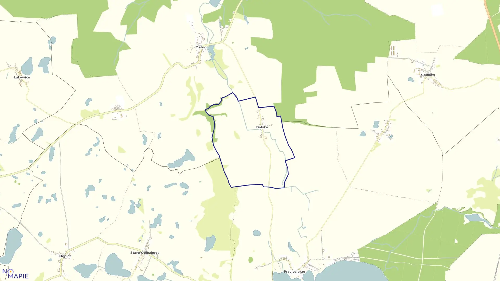Mapa obrębu Dolsko w gminie Moryń