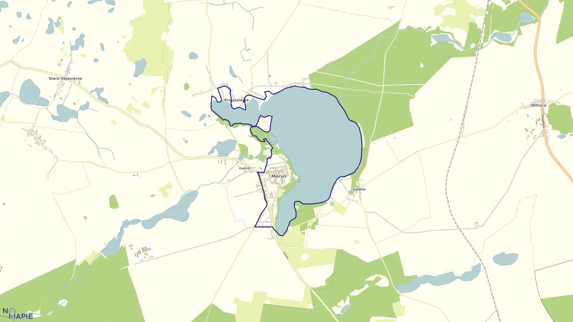 Mapa obrębu Moryń 3 w gminie Moryń